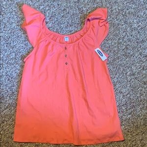 New Old Navy Coral Top Medium with Buttons